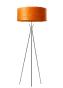 Lampadaire COSMOS en lamelles de bois, finition blanc ivoire. Diffuseur en acrylique. Couleur : Orange