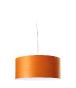 Suspension GEA SMALL en lamelles de bois, finition gris. Diffuseur en acrylique. Couleur : Orange