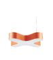 Suspension X-CLUB en lamelles de bois, finition cerise. Diffuseur en acrylique. Couleur : Orange